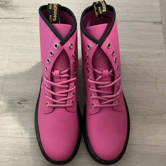 NEW -WOMEN'S DR. MARTENS ZAVALA COMBAT BOOTS- THRIFT PINK- Size 7 - Picture 5 of 10